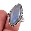 Кольцо из стерлингового серебра 925 пробы с натуральным лабрадоритом S.9.5 i2y27