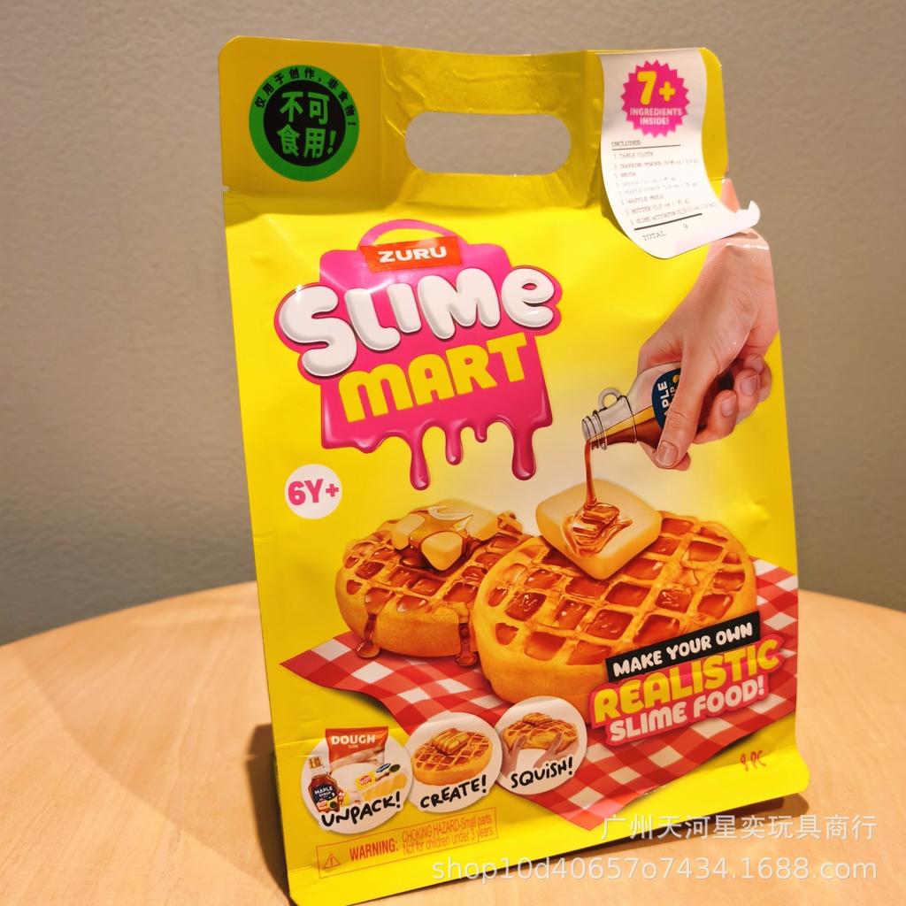 Zuru Slime Mart Набор для изготовления слаймов Сделай сам Реалистичные слаймы в виде еды Набор для рукоделия ручной работы Игрушки с клубникой, пончиком, вафлей Подарок