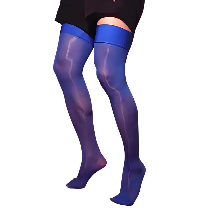 1 пара прозрачных блестящих дышащих бесследных мужских прозрачных ультратонких масляных глянцевых чулок, колготок