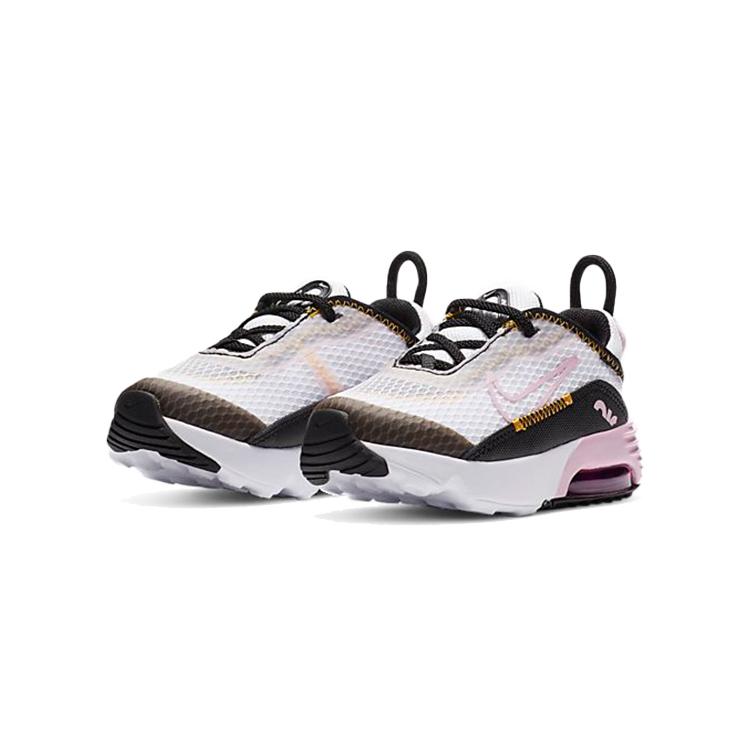 Nike Air Max 2090 Кроссовки для бега с воздушной подушкой Низкие Черно-розово-белые Для младенцев и малышей CU2092-104