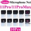 10 шт. Защитная сетка для микрофона на задней панели для iPhone 11 12 13 14 15 16 Pro Max, противопылевая сетка, установка на поврежденную заднюю крышку камеры, микрофон