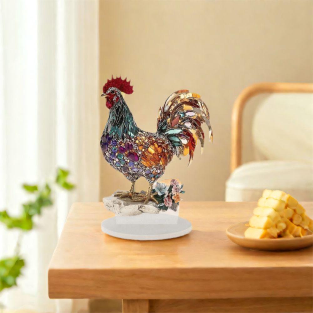 Акриловое украшение в виде петуха Креативные миниатюры Фигурка Скульптура Статуэтка животного Украшение Гостиная