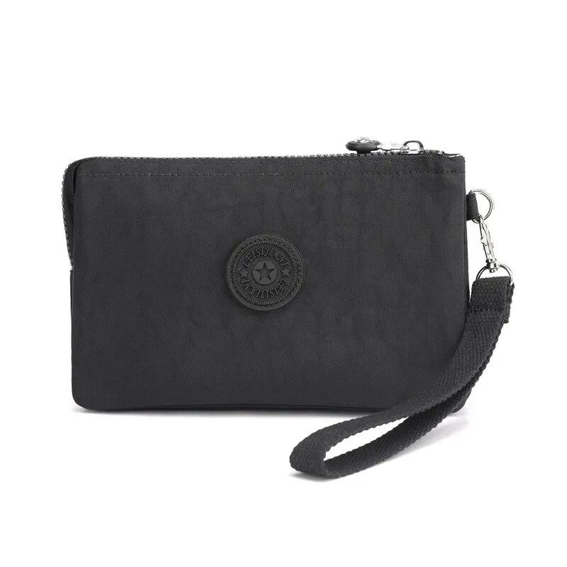 Повседневные нейлоновые холщовые сумки-органайзеры для монет и денег для женщин, многослойный кошелек, портативный телефон, туалетные принадлежности, сумка для хранения ключей, сумка на запястье