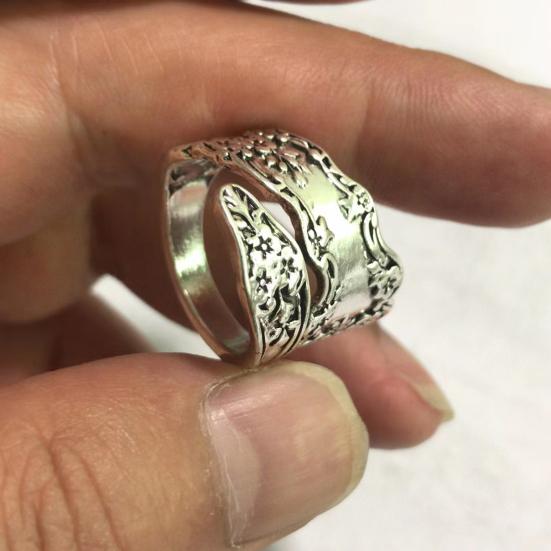 Кольцо для вечеринок с гальваническим покрытием, полированная поверхность, геометрический цветочный узор, неувядающий подарок, регулируемый браслет на палец