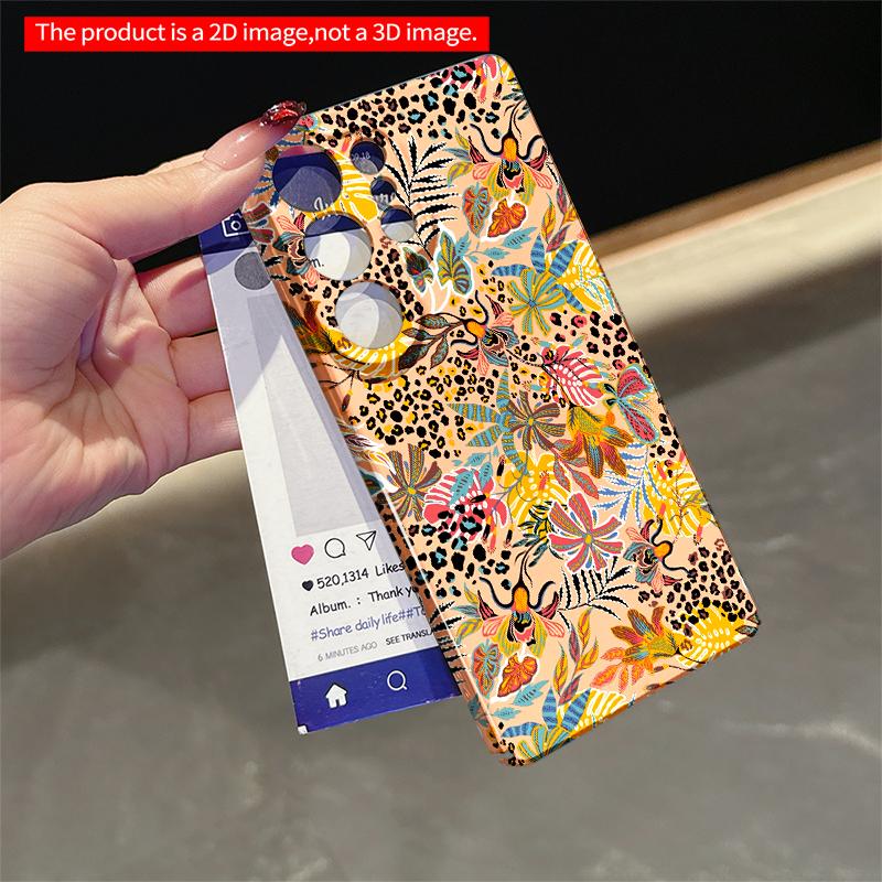 2DFlat Samsung phone case Tropical Leopard Floral Phone Case Applicable to Galaxy S22 S23 S24 S25ULTRA S26 A12 A13 A14 A15 A16