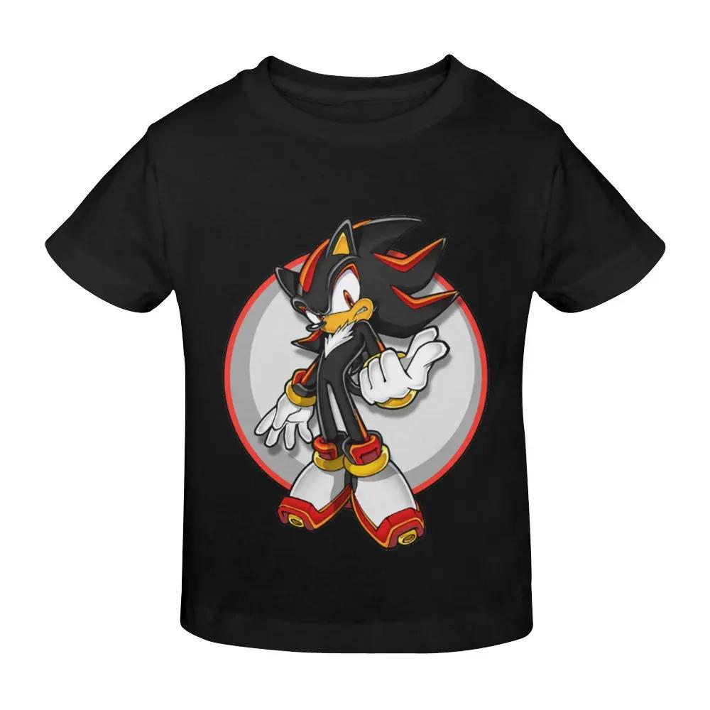 New Fashion Trend T-shirt Cotton Print Round Neck Short Sleeve Sonic Shadow Duo Slogan T-shirt Retro Trend Street Y2K Unisex