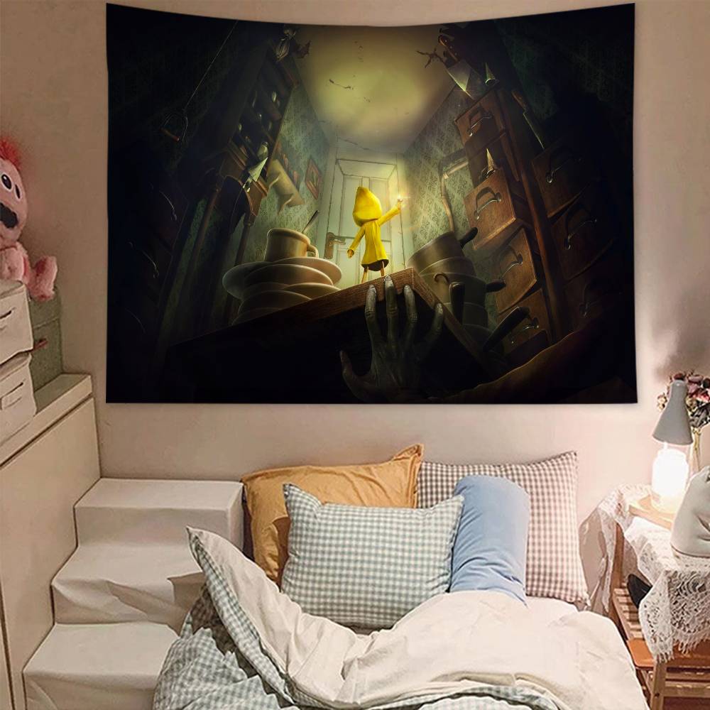 Horror LLittle Game Nightmares Printed Large Wall Tapestry Indian Buddha Wall Decoration Witchcraft Bohemian Hippie Wall Decor