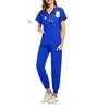 Ladies' Two-piece Set Short Sleeved Solid Color Pocket Top Pants Work Clothes Two-Piece Set