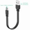 Double Elbow Type C Data Cable 90 Degree Super Soft Mobile Game Cable Flat Flexible Double-Sided USB C Charging Cable Charging