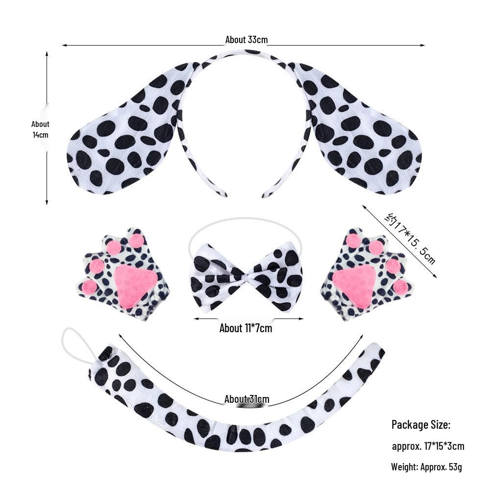 Dalmatian Dog Headband & Tutu Dress Halloween Costume Set for Kids