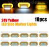 10x 24V 12 LED Car Truck Side Marker Lights Camper External Light Signal Indicator Lamp Warning Tail Light 3 Modes Trailer Lorry
