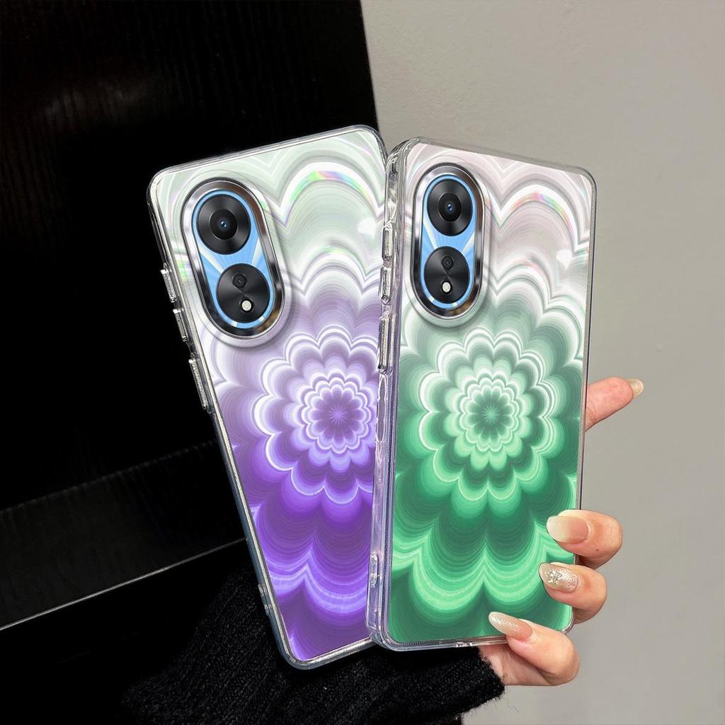 Чехол для OPPO A78 5G Радужный Градиентный Цветочный Прозрачный Чехол, Ударопрочная Защита Линзы Камеры