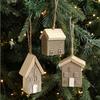 New Wooden Christmas House Pendant Village Pendant DIY Christmas Tree Decoration Log House Ornament Party Decoration