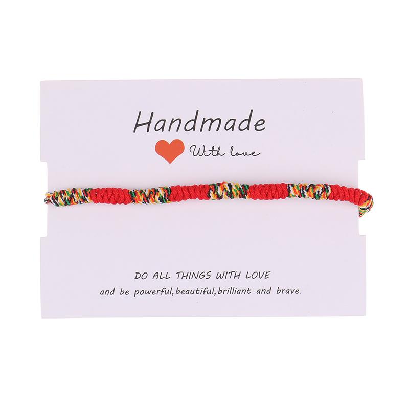 Счастливый плетеный браслет ручной работы с буддийскими узлами, веревочный браслет, тибетский ювелирный подарок