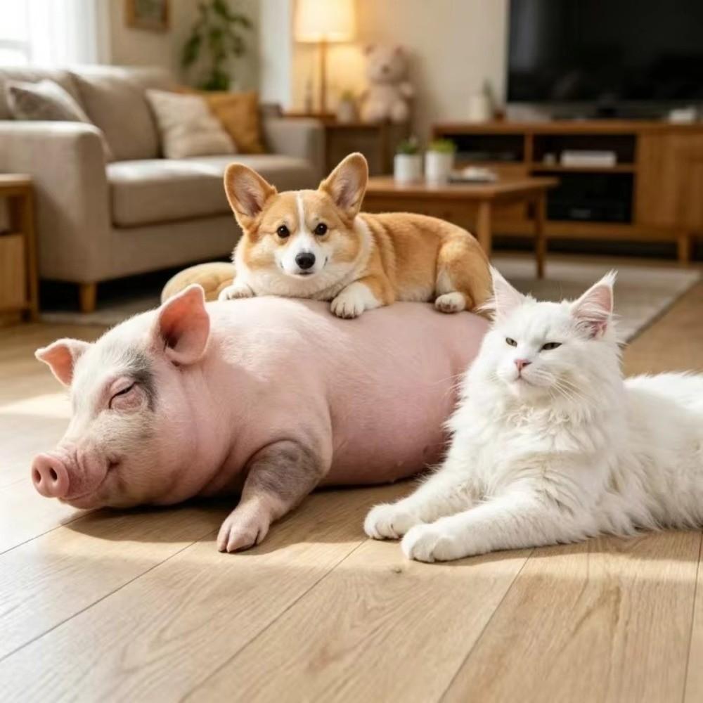 Simulation Pig Plush Toy Lifelike Stuffed Pig Toy Kawaii Pig Plush Doll Close Friends