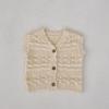 2024 Осень Знаменитость Детский вязаный кардиган жилет с V-образным вырезом