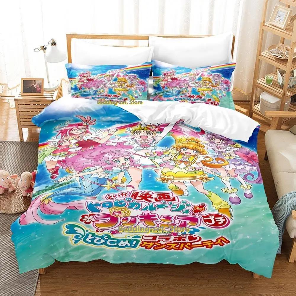 Новый комплект постельного белья Pretty Cure Односпальный Полуторный Двуспальный Queen King Размер Аниме Пододеяльник для Взрослой Детской Спальни Декор