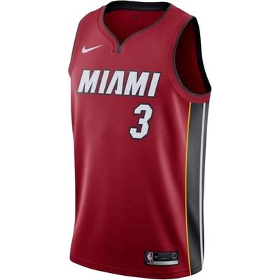 X NBA Wade Miami Heat Number 3 Fan Edition Logo Print V-образный вырез Повседневная майка без рукавов унисекс Топы бордовые 877211-612