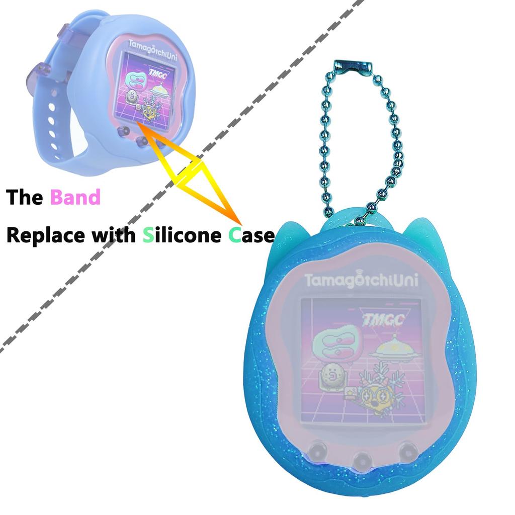 BCWXION Silicone Case Replacement for Tamagotchi Screen Protector Band for Tamagotchi Uni Uni, (Blue)