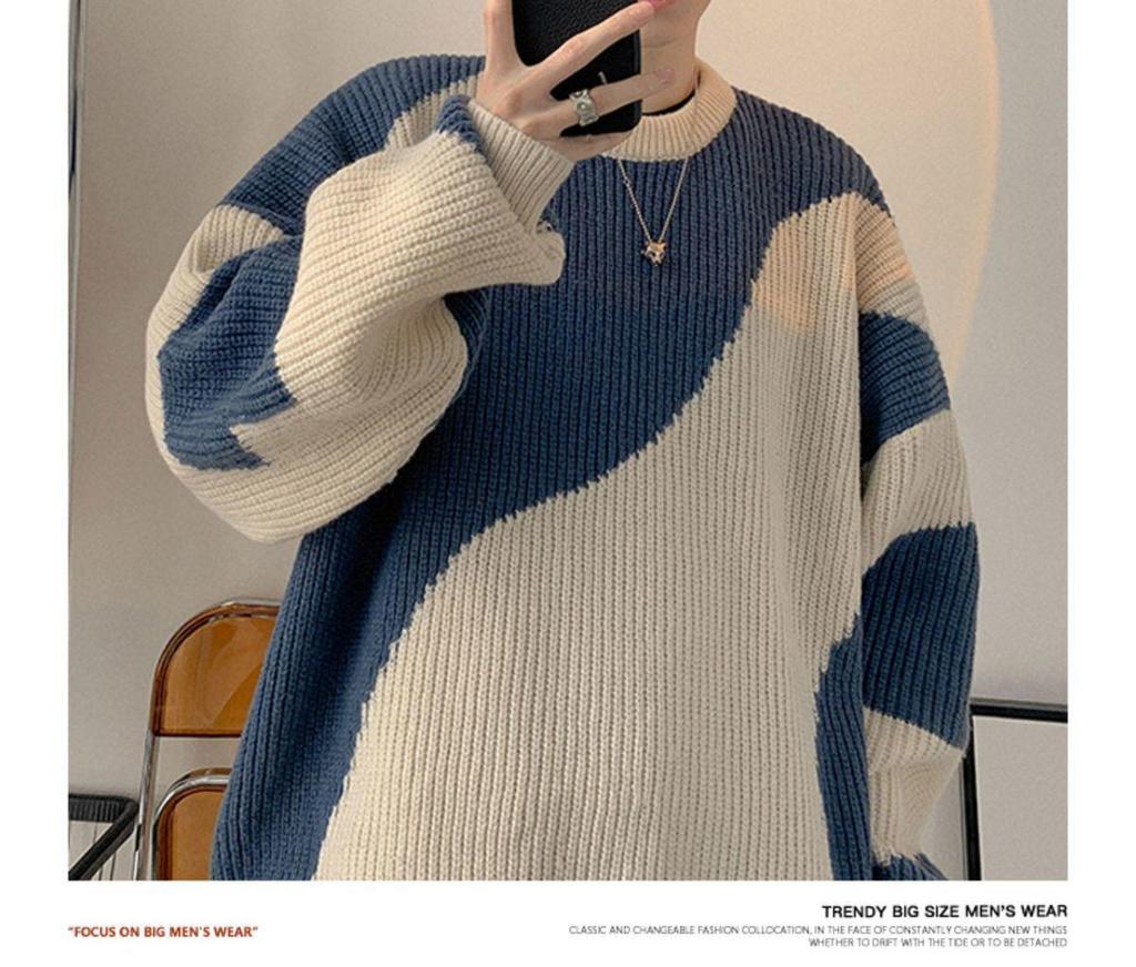 Мужской японский ретро свитер 2023 года - Свободный, ленивый стиль для зимы