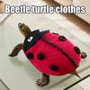 Knitted Turtle Outfit Warm Ladybug Sweater Tortoise Dress-up Costume with Adjustable Strap for Pet Turtle Halloween Party Cosplay Photo Shoot Prop