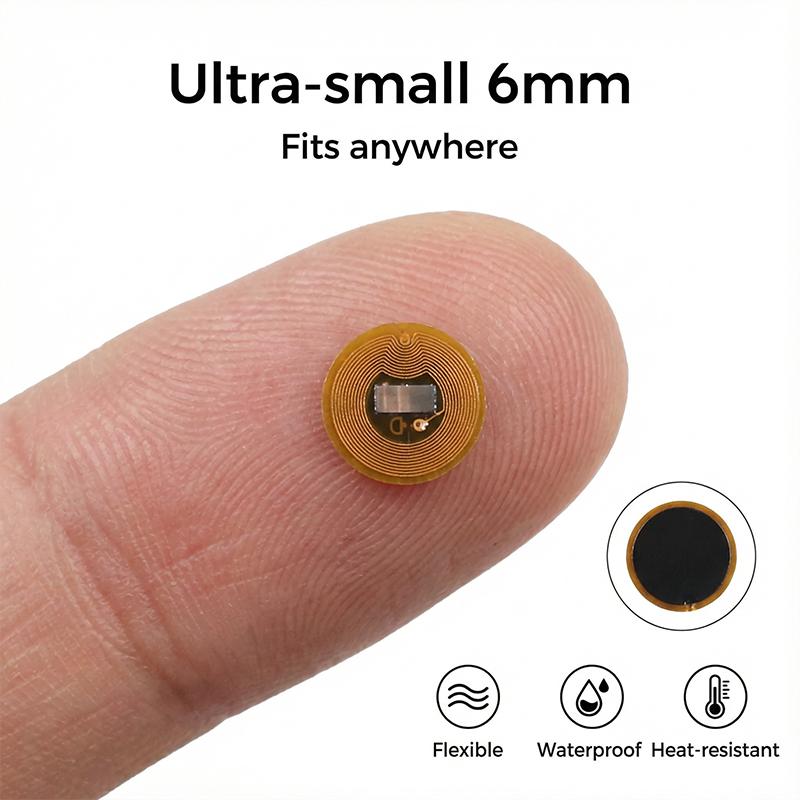 6mm Diameter NXP NTAG213 NFC Tags Programmable RFID Stickers round Waterproof Flexible FPC NFC Labels for Phones And Wearables