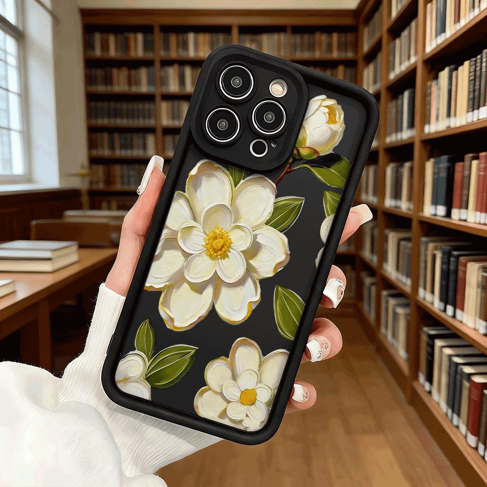 Camellia Flowers Shockproof Soft Phone Case For Xiaomi Redmi Note 15 14 13 12 11 10 9 8 Pro Anti-Slip Anti-Fall Cover