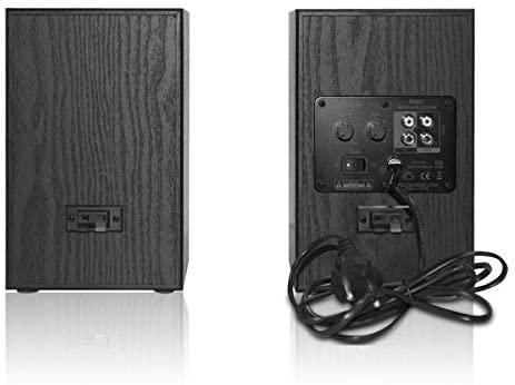 Edifier R980T Активная полочная колонка 2 входа RCA с 24 Вт RMS AUX-подключение Усилитель Твитер и НЧ-динамик Черная система, Кабель, Встроенный 2.0 - 0.5"