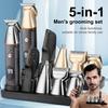 Беспроводная машинка для стрижки волос для мужчин 5 в 1 водонепроницаемый набор для ухода