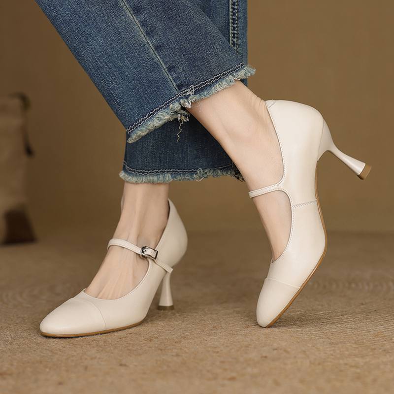 Krazing Pot Модные туфли из коровьей кожи весна-осень на шпильках с пряжками на ремешках женские туфли с круглым носком современные туфли-лодочки