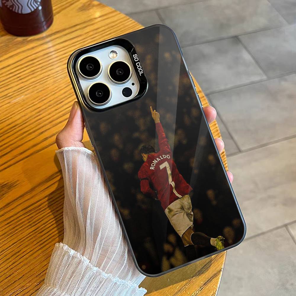 Футболист For C-Cr7 R-Ronaldo Чехол для телефона Для iPhone 16,15,14,13,12,17,Pro,MAX Черный Матовый Ударопрочный Чехол