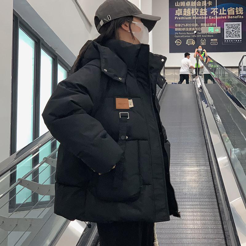 Новое зимнее пальто из хлопка в стиле колледжа для женщин, короткая свободная хлопковая куртка в корейском стиле с капюшоном, студенческое хлопковое пальто, куртка, топ