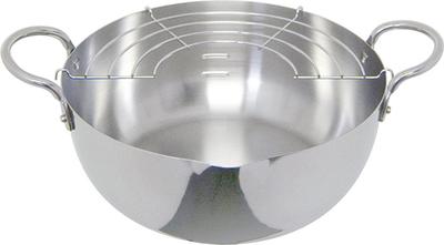 Urushiyama Metal Industry 22 см Сковорода для темпуры из нержавеющей стали с удержанием тепла для хрустящей корочки, для газа и индукции, Сделано в SG, Продукты из нержавеющей стали, Фритюрница