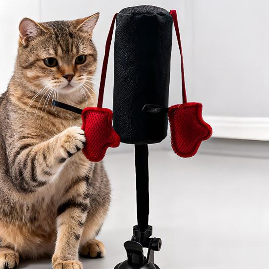 Cat Boxing Toy Cat Punching Bag Toy with Spring-Loaded Bobbing Action Interactive Boxing Toy with Suction Cup Base