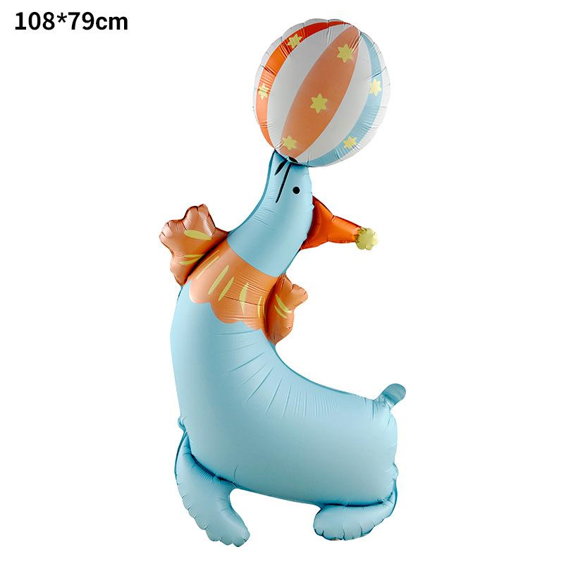 Circus Joker Theme Standing Zebra Lion Aluminum Balloon Blue Daisy Flower Birthday Anniversary Theme Party Home Decoration Gift