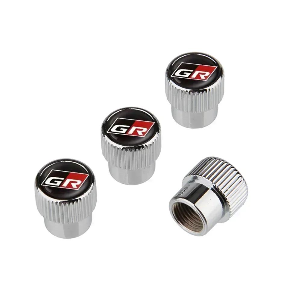 4pcs Car Wheel Tire Valve Caps Dustproof For Toyota GR Sport Gazoo Corolla Camry Tacoma Hilux Aqua CHR Avensis Prius Rav4 Yaris