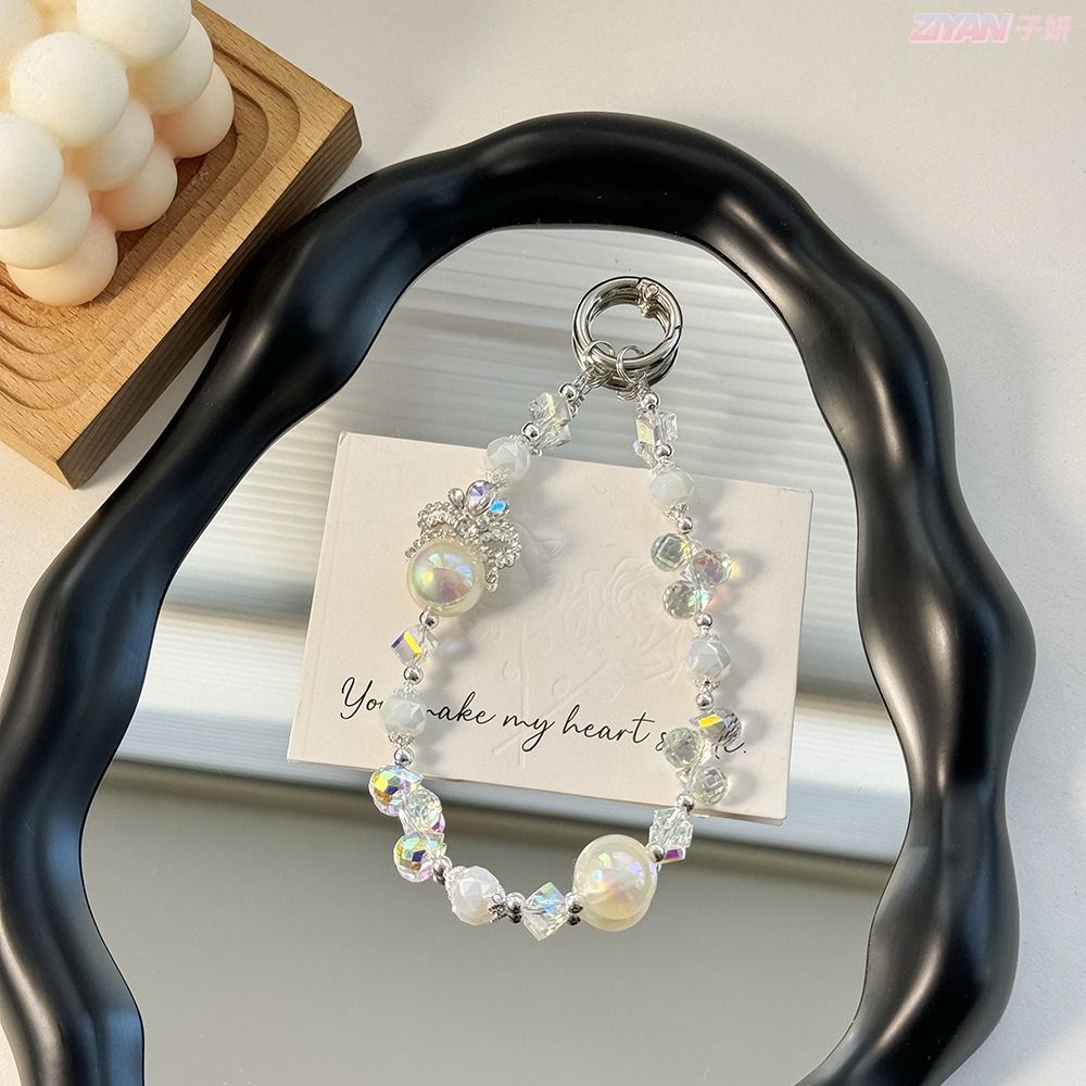 Хрустальные бусины-короны Шнурки против потери Хрустальный браслет на запястье Цепочка для телефона Подарок на Новый год для девочек