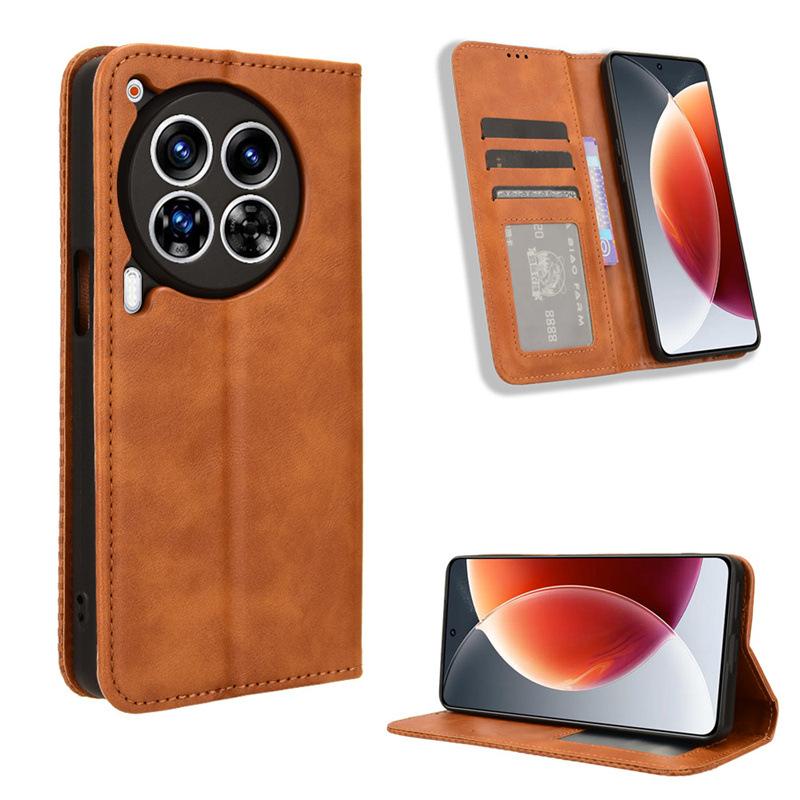 Flip Cases For Tecno Camon 30 Premier 5G Leather Case [Flip Vintage Leather] Shockproof Durable Retro Phone Case