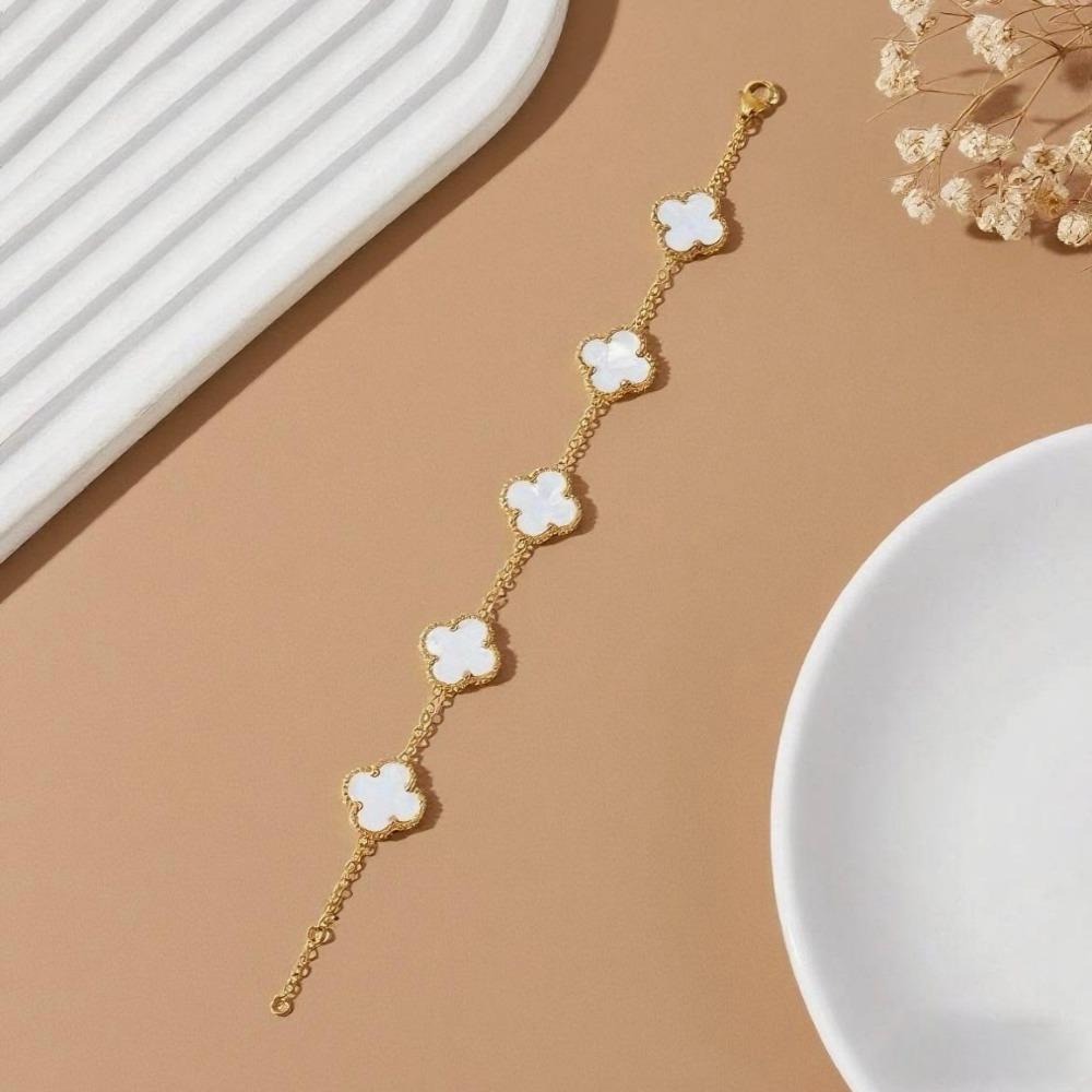 Модный браслет с четырехлистным клевером, легкая роскошь, высококлассные женские украшения