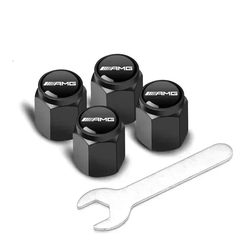 4Pcs Car Tire Valve caps Emblem metal Cap Case For Mercedes Benz B/C/E/S Class A Class C200L GLC GLE CLA accessories Car Styling CD2