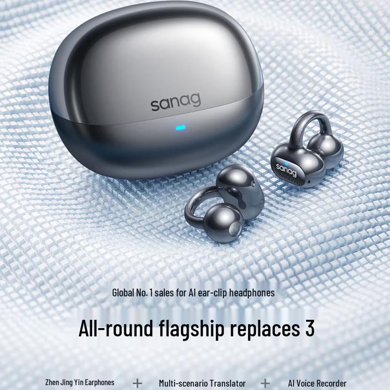 SANAG Bluetooth-гарнитура с открытыми ушами и ИИ-переводчиком