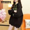 Women's Large Size Loose Hooded Tops Versatile Casual Plush Coat Autumn and Winter Mid-length Hoodies Streetwear Warm Coat