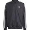 Adidas Originals Adicolor Woven Crewneck Windbreaker Classic Stripe Design Comfortable Pullover Long Sleeve Windbreaker Men Outerwear Black IZ4804