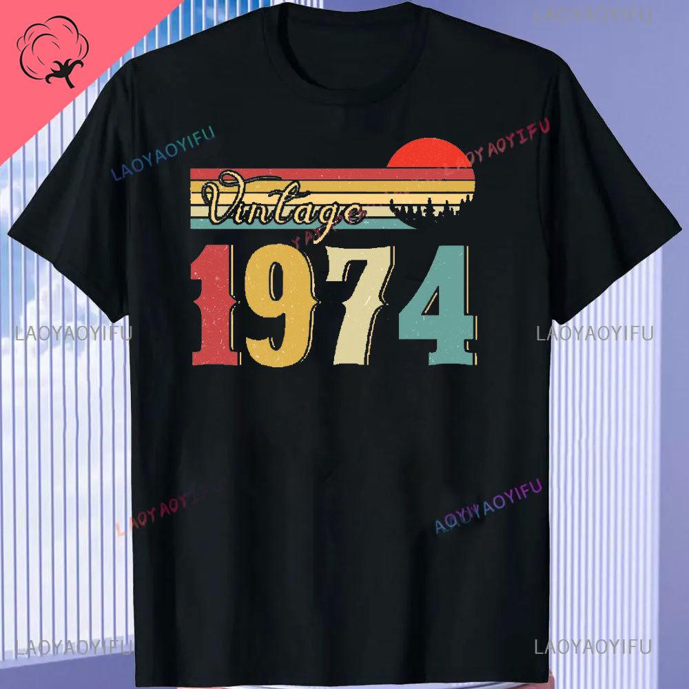 Рожденный в 1974 году Ограниченная серия Кассетная футболка Подарки на 51-й день рождения Возраст Винтаж 1974 Высококачественная футболка Топы