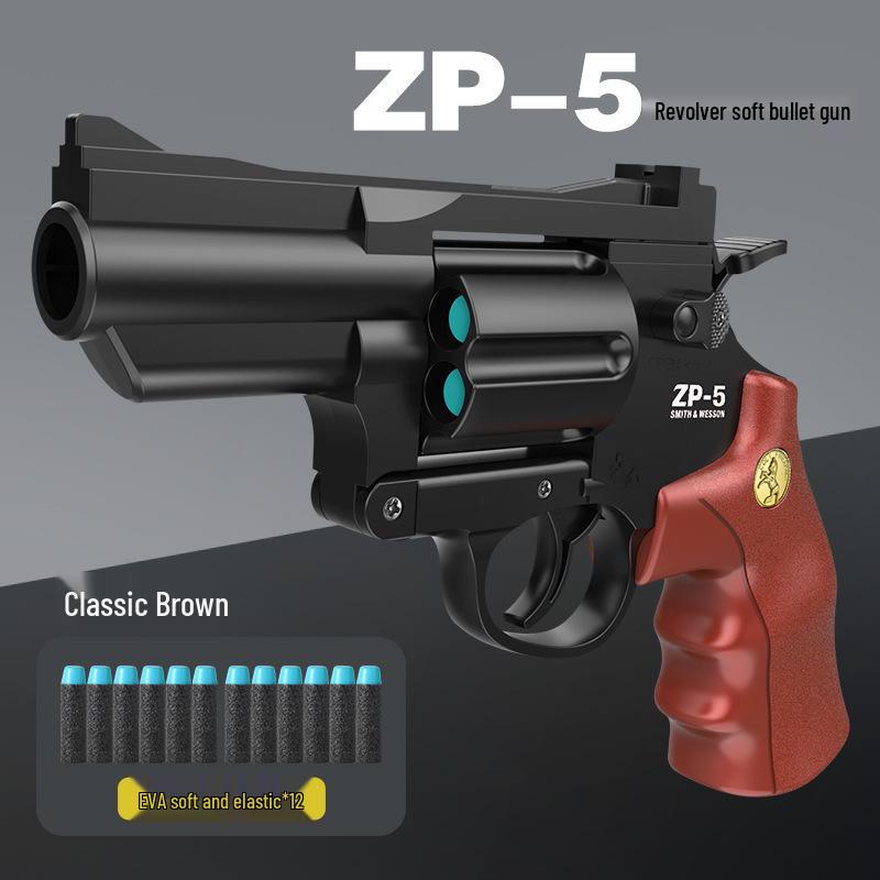 ZP-5 Револьвер-игрушка с мягкими пулями и быстрой стрельбой с системой блоубэк