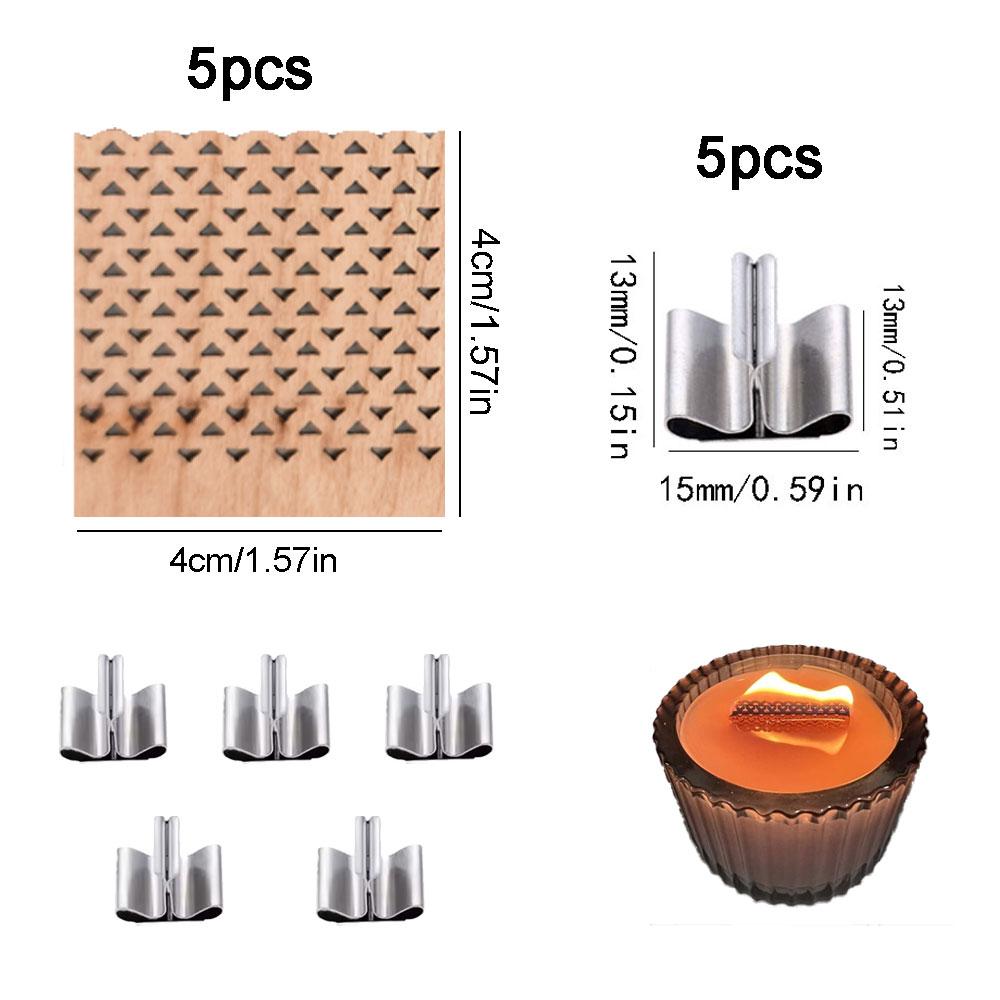 10 шт. Деревянный фитиль для свечей, металлические зажимы для основания, полые треугольные свечи, набор для самостоятельного изготовления ароматических свечей, подарки ручной работы, домашний декор
