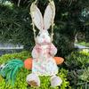 Cartoon Carrot Swing 35cm Woven Straw Rabbit Easter Rabbit Ornament  Spring Home Decor