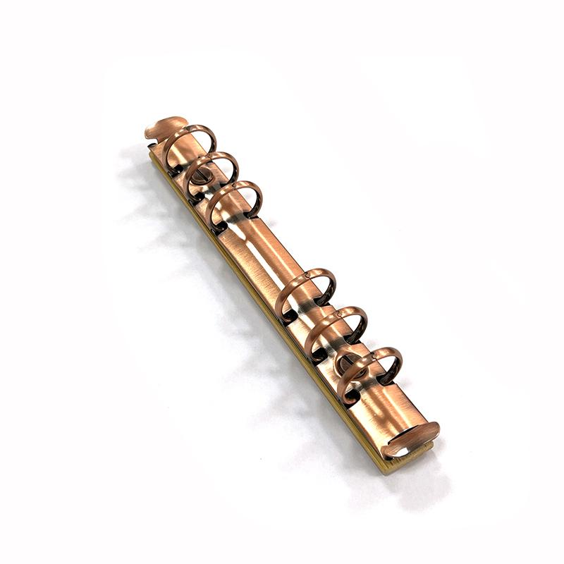 A6 Detachable Buckle Loose-leaf Binder Strip with Bamboo Back Panel 6 Holes Metal Ring Binder Clips for Data Book Album Notebook