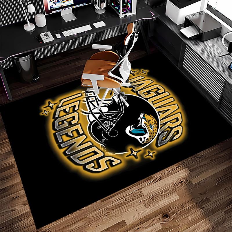 Jacksonville Jaguars logo Print Area Rug - Soft, Washable Non-Slip Indoor Mat for Office Chairs, Living Room, Home Office Decorative Rug