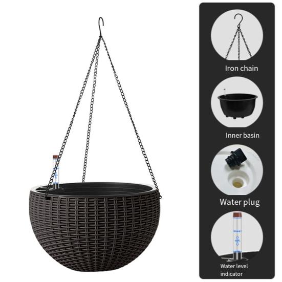 Самополивающиеся подвесные кашпо для помещений и улицы, утолщенная подвесная корзина, цветочный горшок с водой